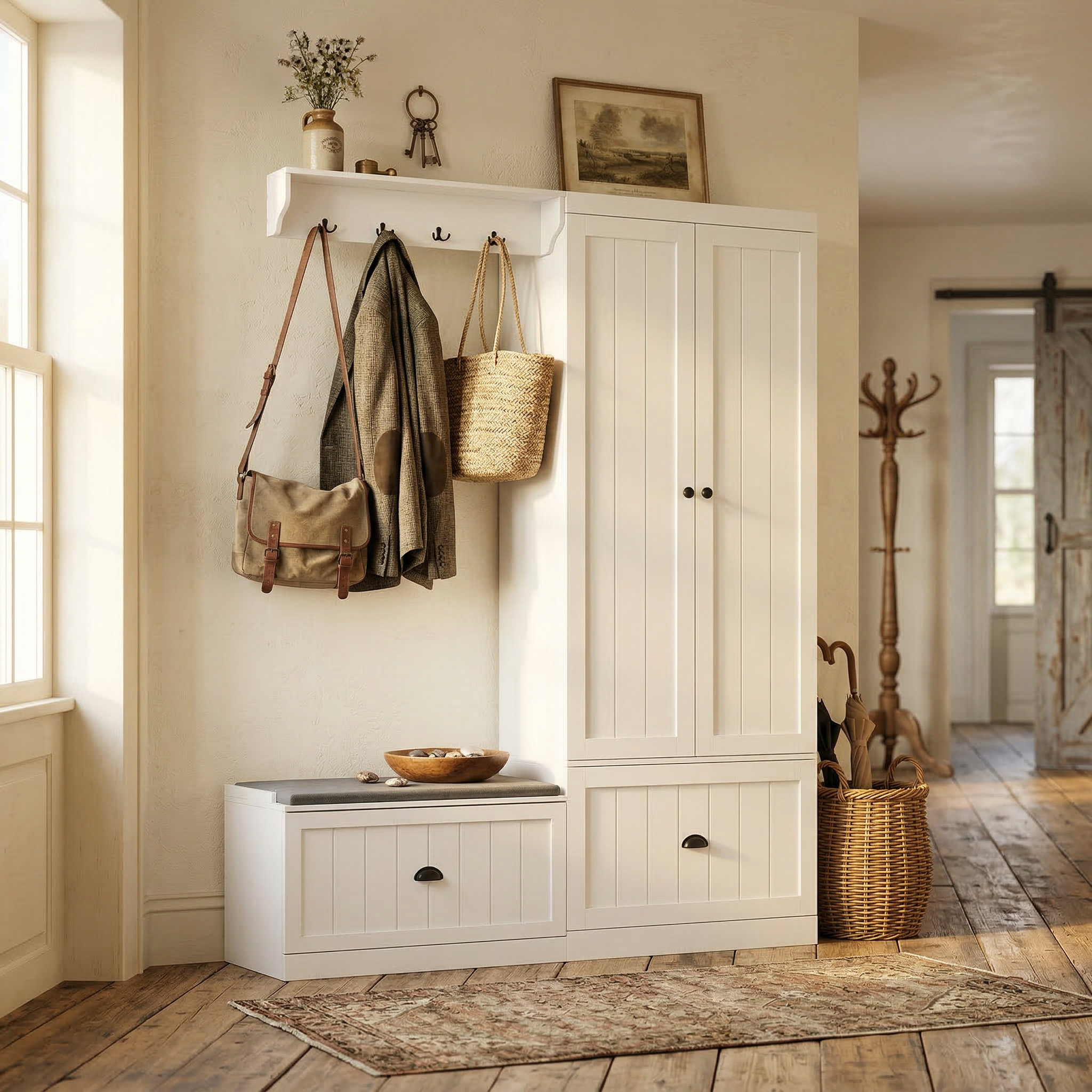 Lark Manor™ Amberjo Hall Tree with Bench and Shoe Storage